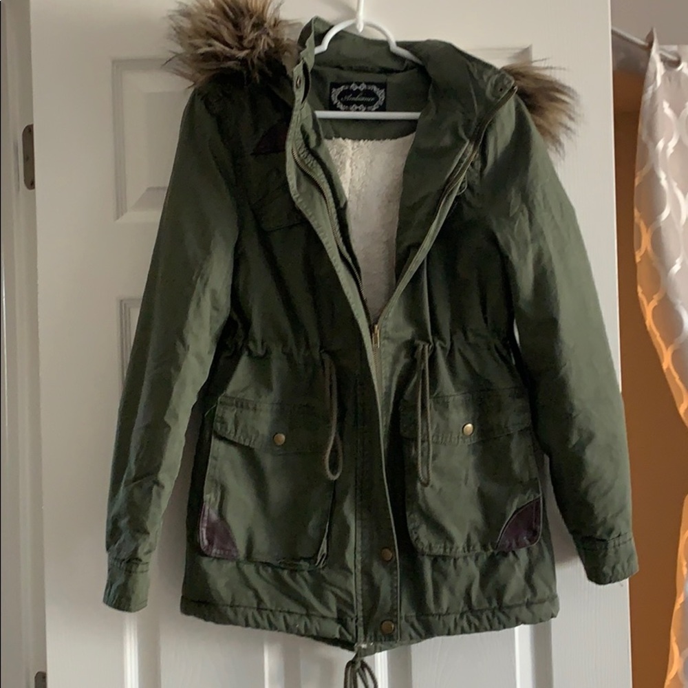 Cargo Jacket with fur hood